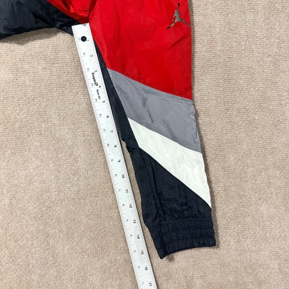 Jordan Boys Red Black Grey Colorblock Windbreaker Track Pants Size 4 XS Joggers - Picture 7 of 12